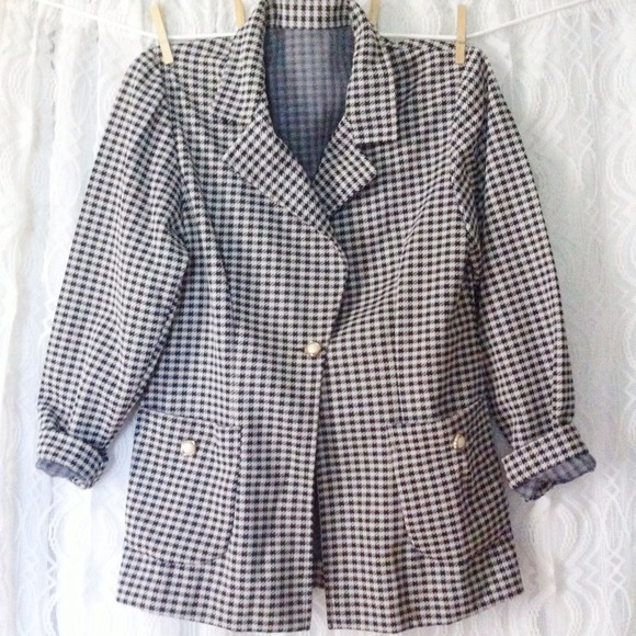 Navy Gingham Blazer