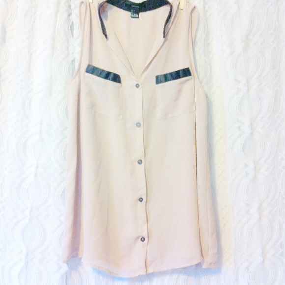Cream Sleeveless Top