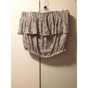 Leopard black and cream tube top