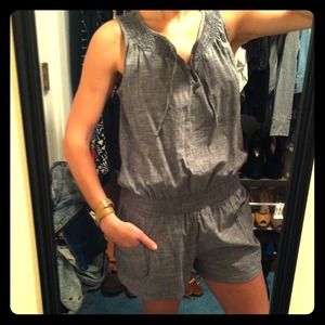 Faux denim, lightweight romper