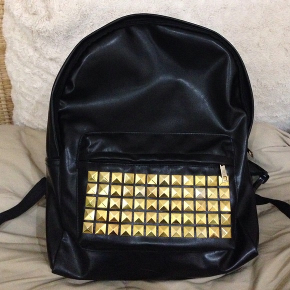 Black Studded Backpack
