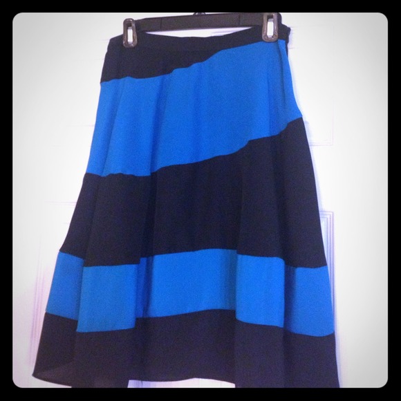 REDUCED  Turquoise & black striped skirt-Derek Lam