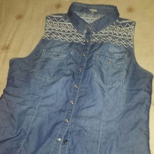 A fashion forward denim shirt