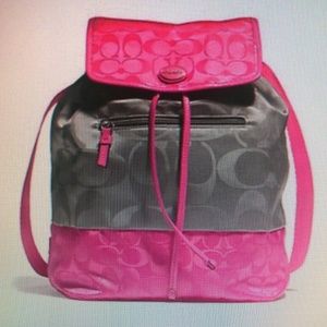 NWT Coach Signature Pink Packable Backpack Bag