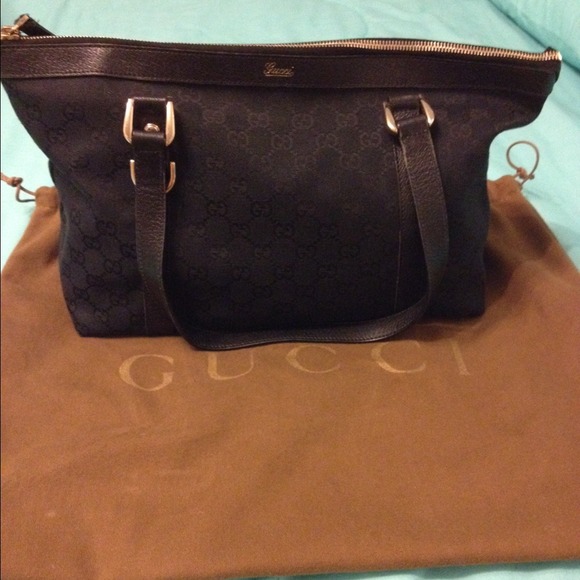 Gucci Black GG Canvas Abbey Bag
