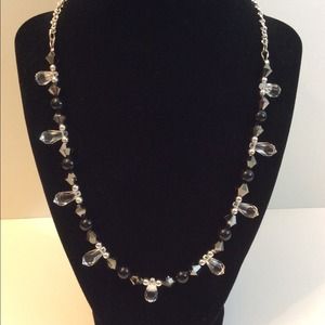 Cocktail necklace - Swarovski crystals and pearls