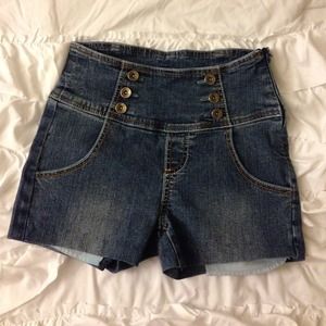 High-waisted Denim Shorts