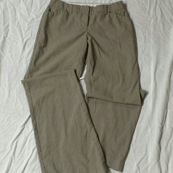 Brown Pinned Stripe Express Editor Pants