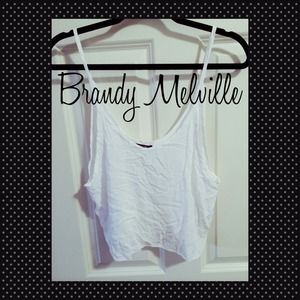 Brandy Melville Casual White Knit crop tank