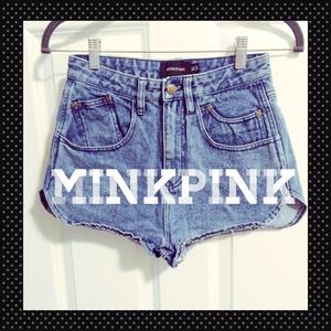 MINKPINK denim mom shorts