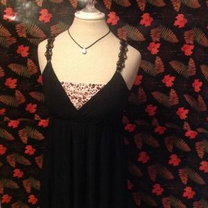 Beaded shoulder ring beaded back summer dress