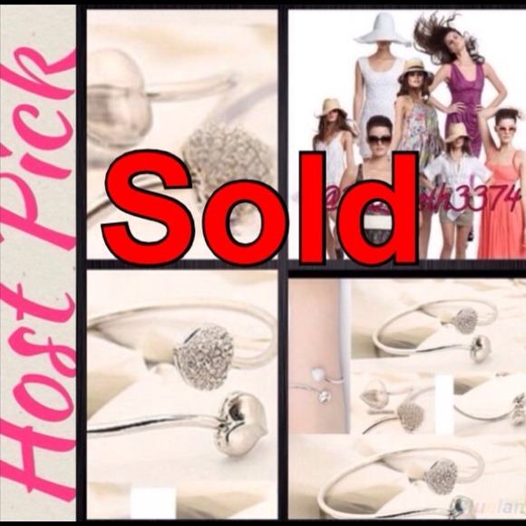Jewelry - On sale  NEW SILVER RHINESTONE SWEET HEART BANGLE