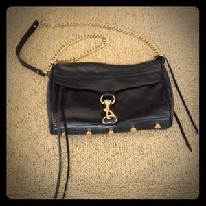 Rebecca Minkoff black MAC bag with gold hardware!!