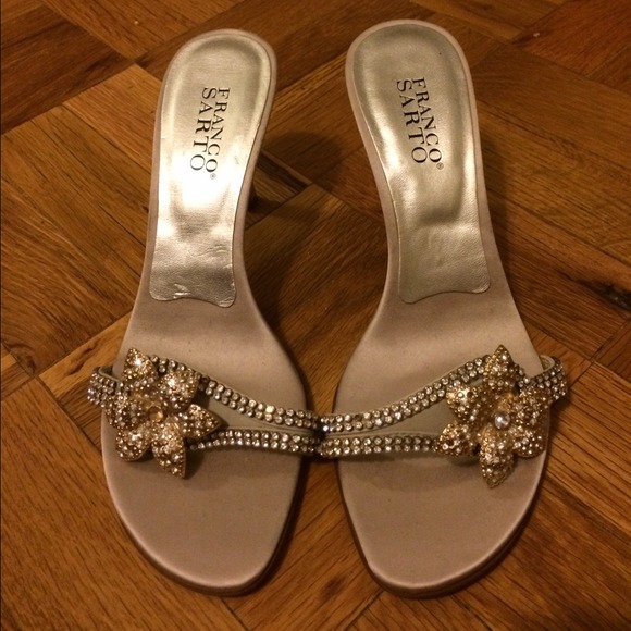 Franco Sarto 7.5 kitten heels w/jewels. - Picture 2 of 4