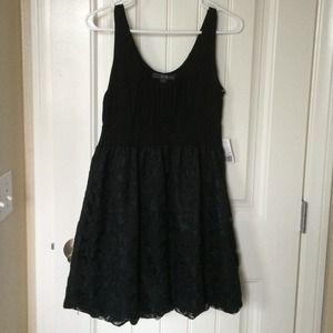 Forever 21 black dress with lace bubbled skirt.