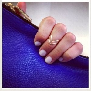 (Separate listing) NEW 2 chevron midi gold rings