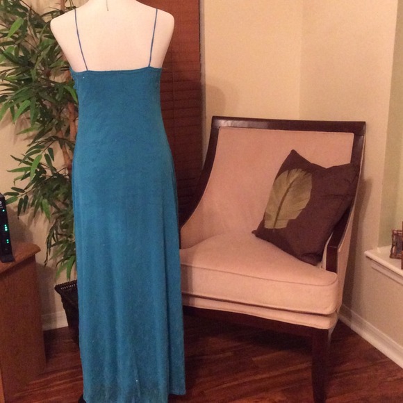 🔥REDUCED🔥🌺Turquoise blue long dress🌺 - Picture 3 of 4