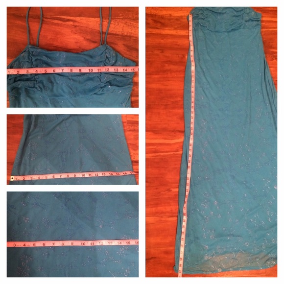 🔥REDUCED🔥🌺Turquoise blue long dress🌺 - Picture 4 of 4