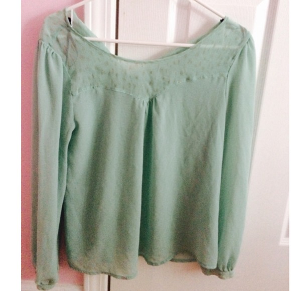 ❌TRADED❌Mint Sheer Top