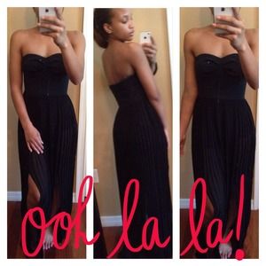 Black Pleated Maxi Dress