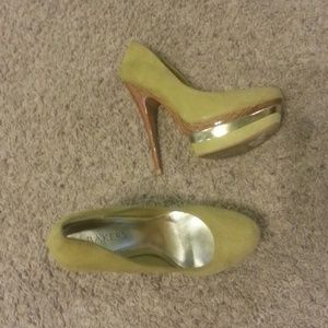 Lime Green suede heels