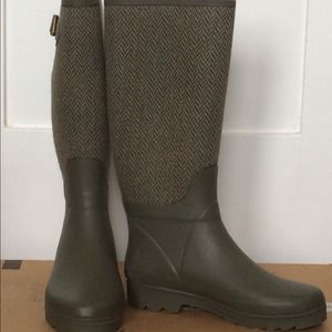 Banana Rep Glasgow Rain Boots- Rubber/Tweed- Green