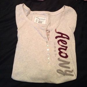 oatmeal long sleeve Aeropostale henley
