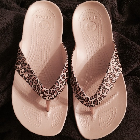Leopard Croc Flip Flops
