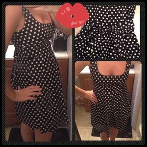 Polka dot tie back dress