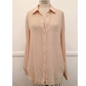 Something else cutout button up blouse