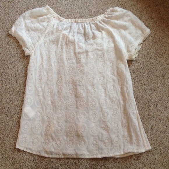 Lucky Brand embroidered top, cream colored - Picture 2 of 3