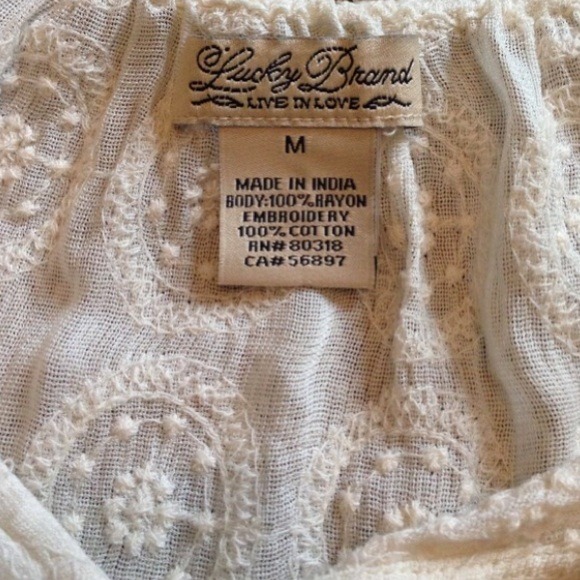 Lucky Brand embroidered top, cream colored - Picture 3 of 3