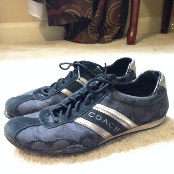 Black Coach sneakers.