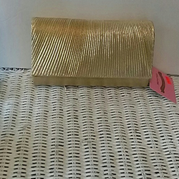 New Goldtone Evening Handbag