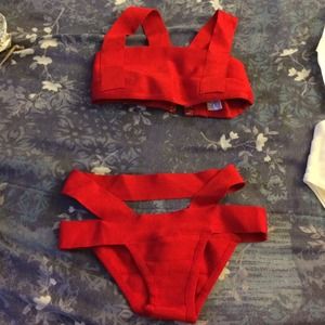 2 piece red swim suit new