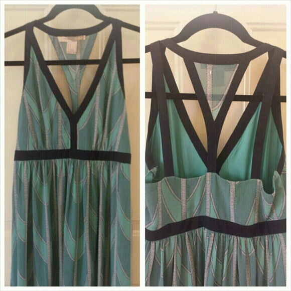 BUNDLED! Forever 21 Maxi Dress green Cutout back - Picture 3 of 4