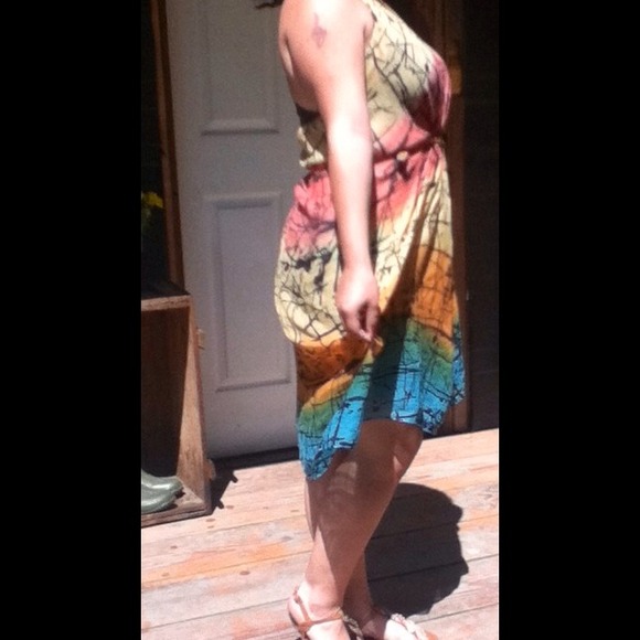 Traded handmade colorful splatter dress - Picture 2 of 4