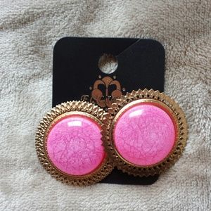 Pink and gold earrings
