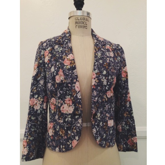 Anthropologie floral blazer boho