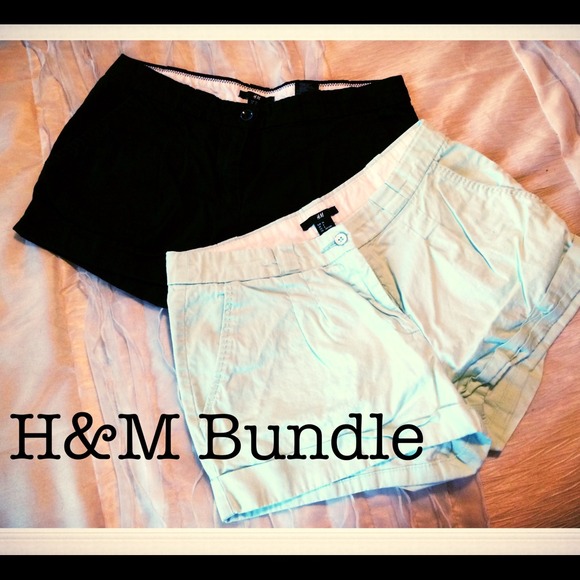 H&M Pants - H & M Black and Mint Green Shorts