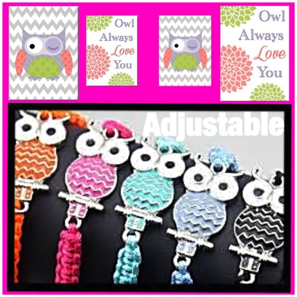 π«Sold in Bundleπ«πChevron Owl Bracelet blue π - Picture 2 of 3