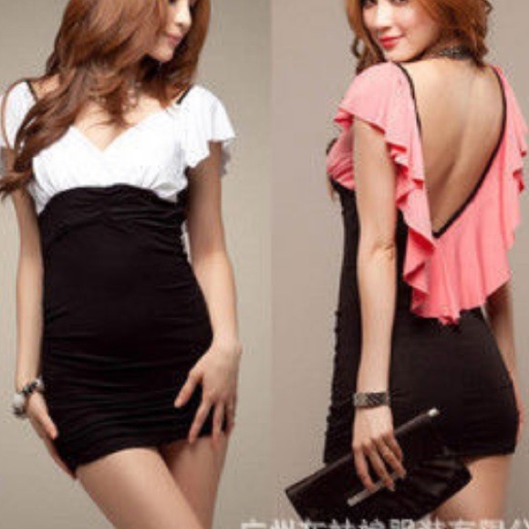 Low back body con mini dress