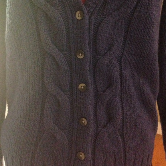 Navy blue button up sweater - Picture 2 of 3