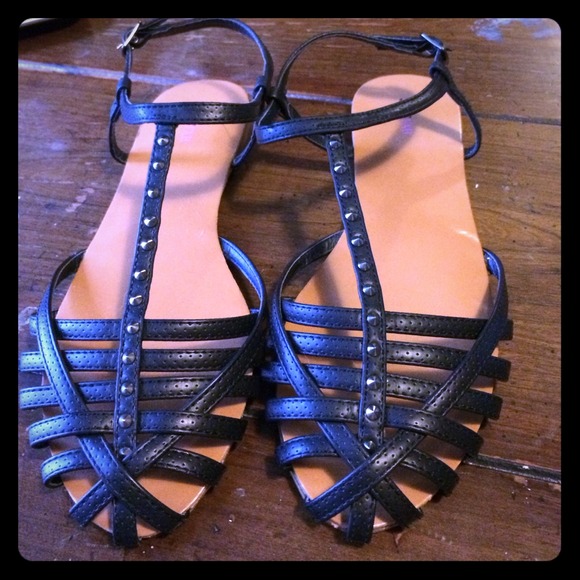 Black studded sandals
