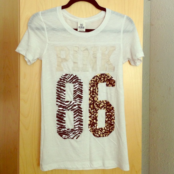 PINK Victorias Secret leopard & zebra sequins top