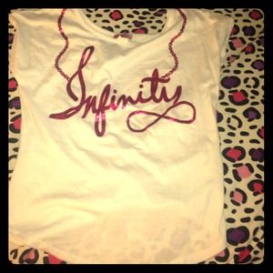 White infinity shirt.