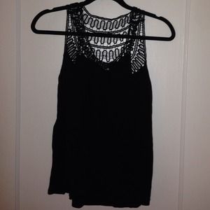 Black Detailed Tank Top