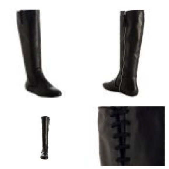 Tahari black leather riding boots