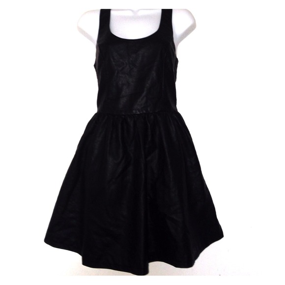 H&M PLEATHER LEATHER DRESS SZ 8 DIVIDED
