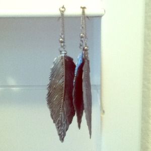 Feather Shaped Dangly Earrings